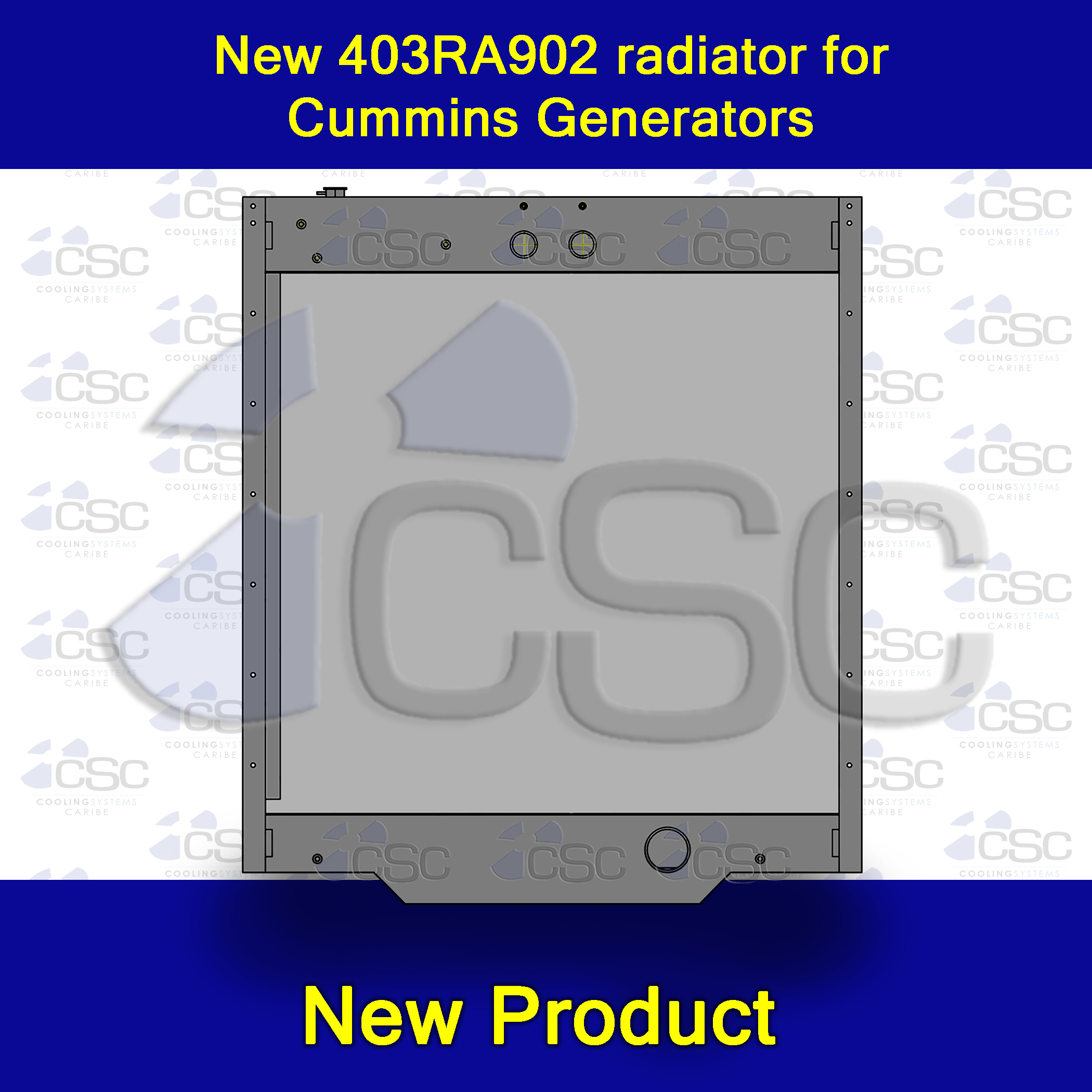 New 403RA902 radiator for Cummins powered generators