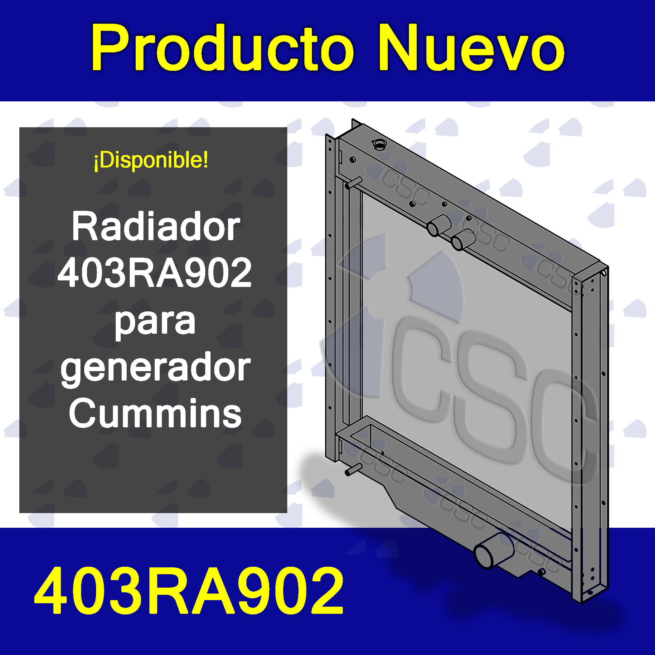 Radiador 403RA902 para generador Cummins